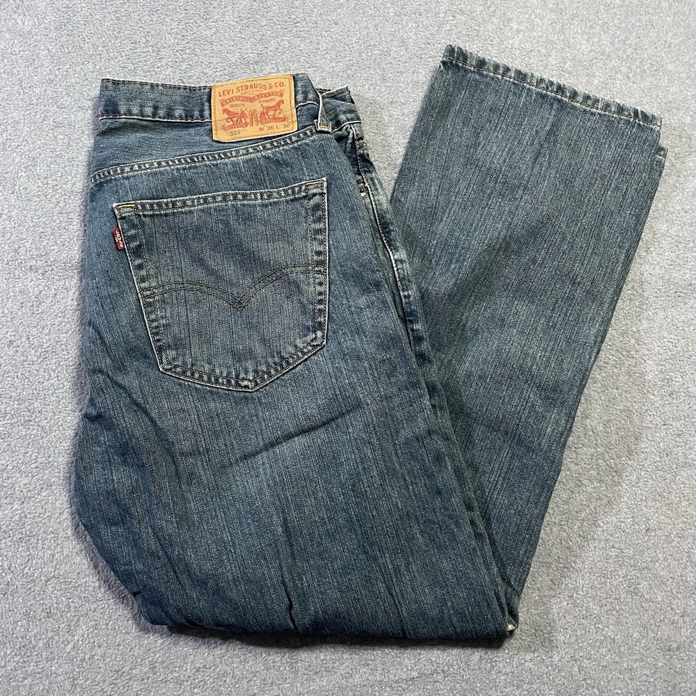 Levi's 559 Men's 100% Cotton Relaxed Straight Jeans Blue 36x30 (Fits 34x29.5)